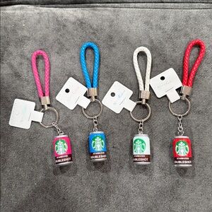 Starbucks Mini Can Keychains with Vibrant Straps (Pick One)